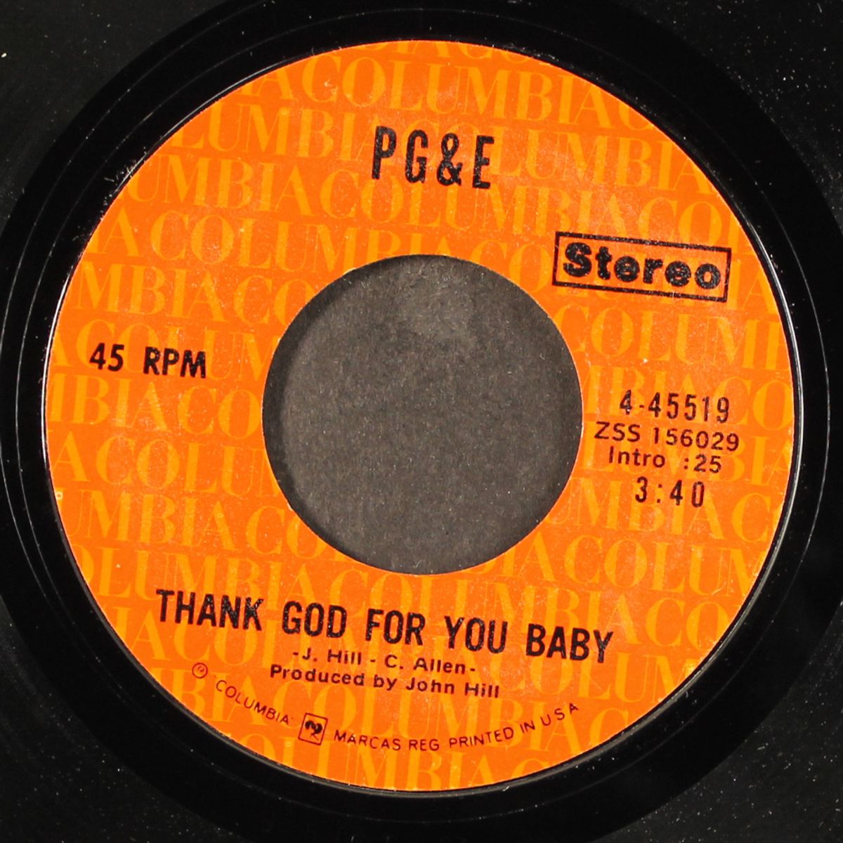 thank god for you baby / see the monkey run by PG & E