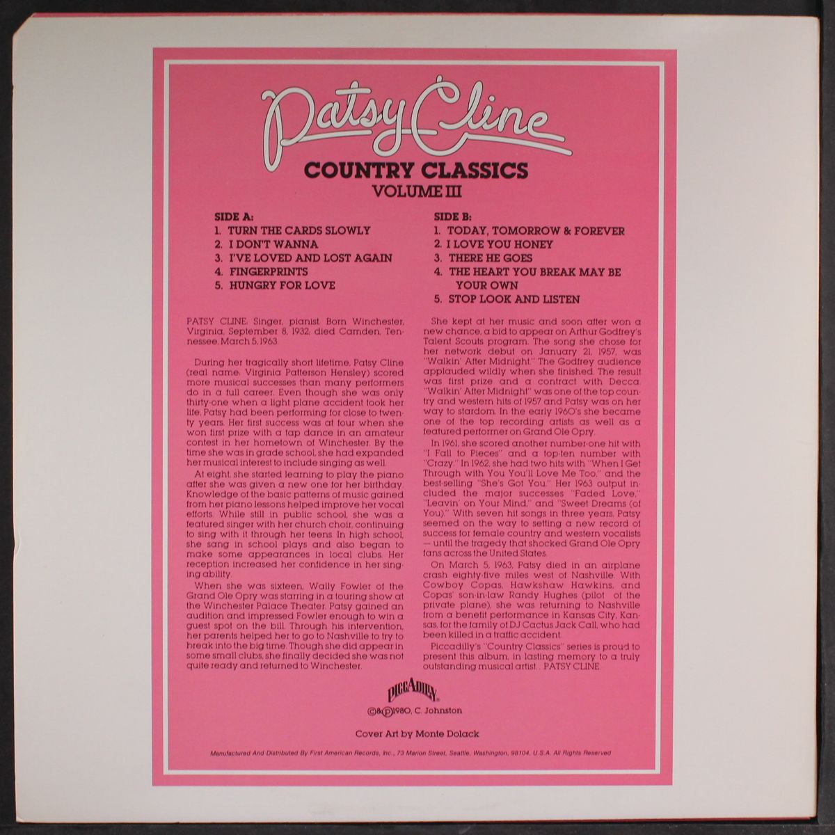 country classics, vol. 3 by PATSY CLINE