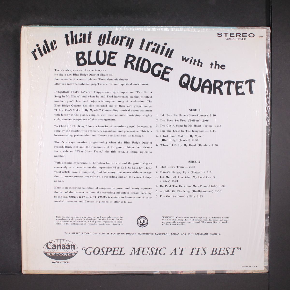 ride that glory train by BLUE RIDGE QUARTET