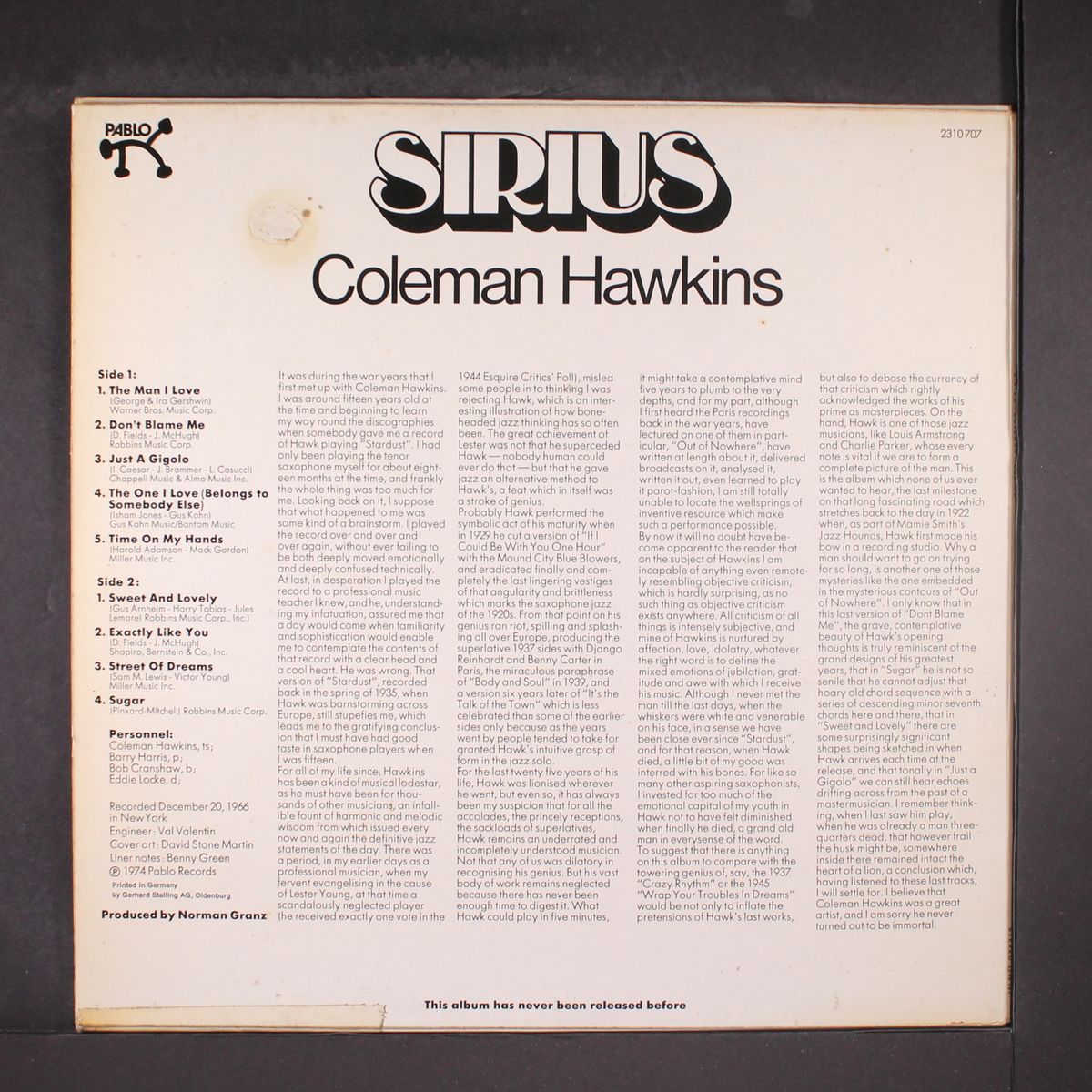 sirius by COLEMAN HAWKINS