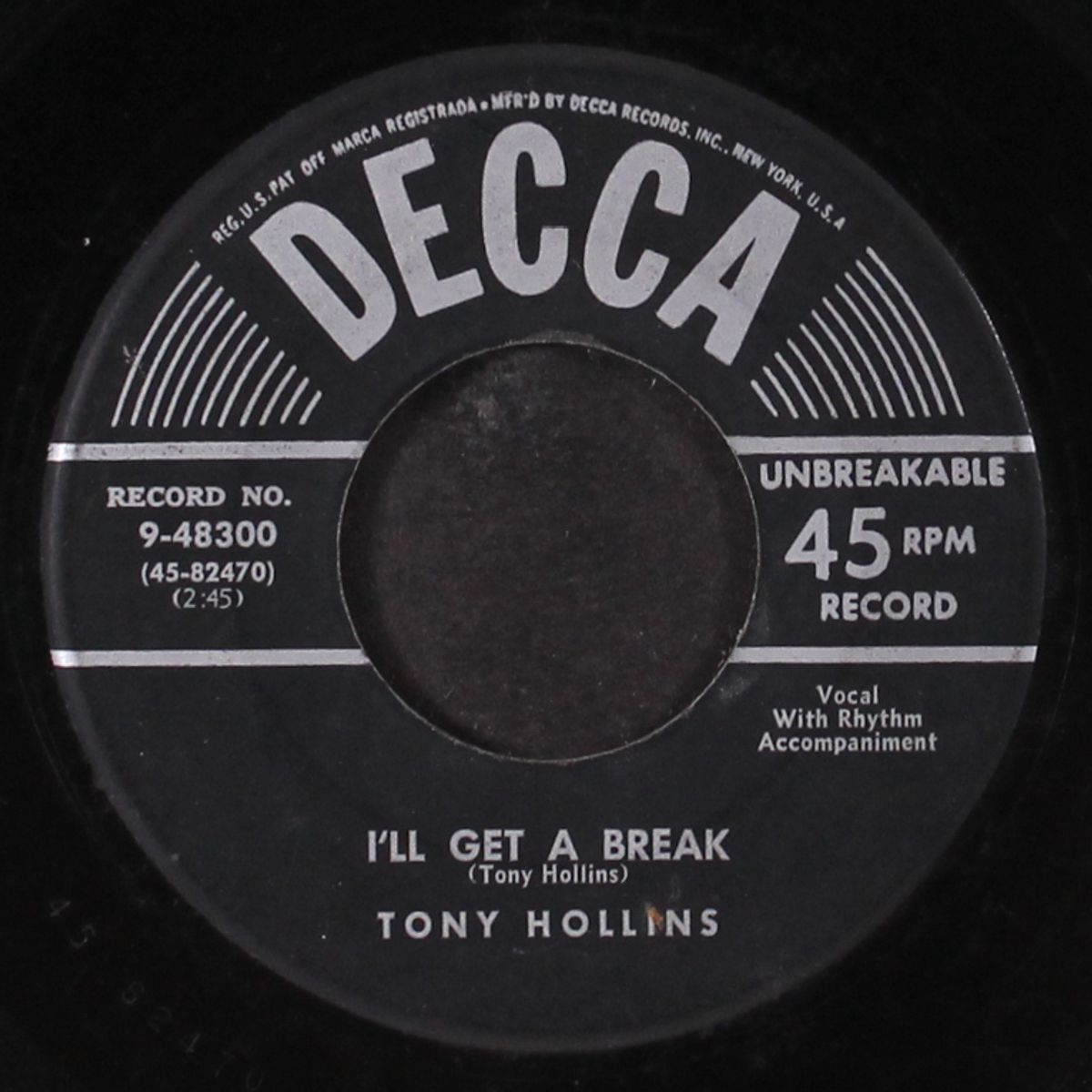 fishin' blues / i'll get a break by TONY HOLLINS