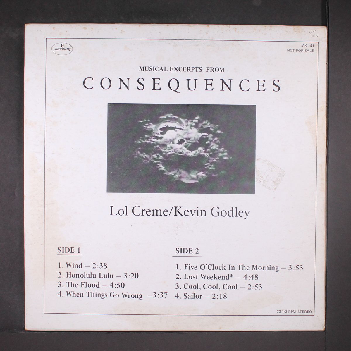 musical excerpts from "consequences" by LOL CREME & KEVIN GODLEY