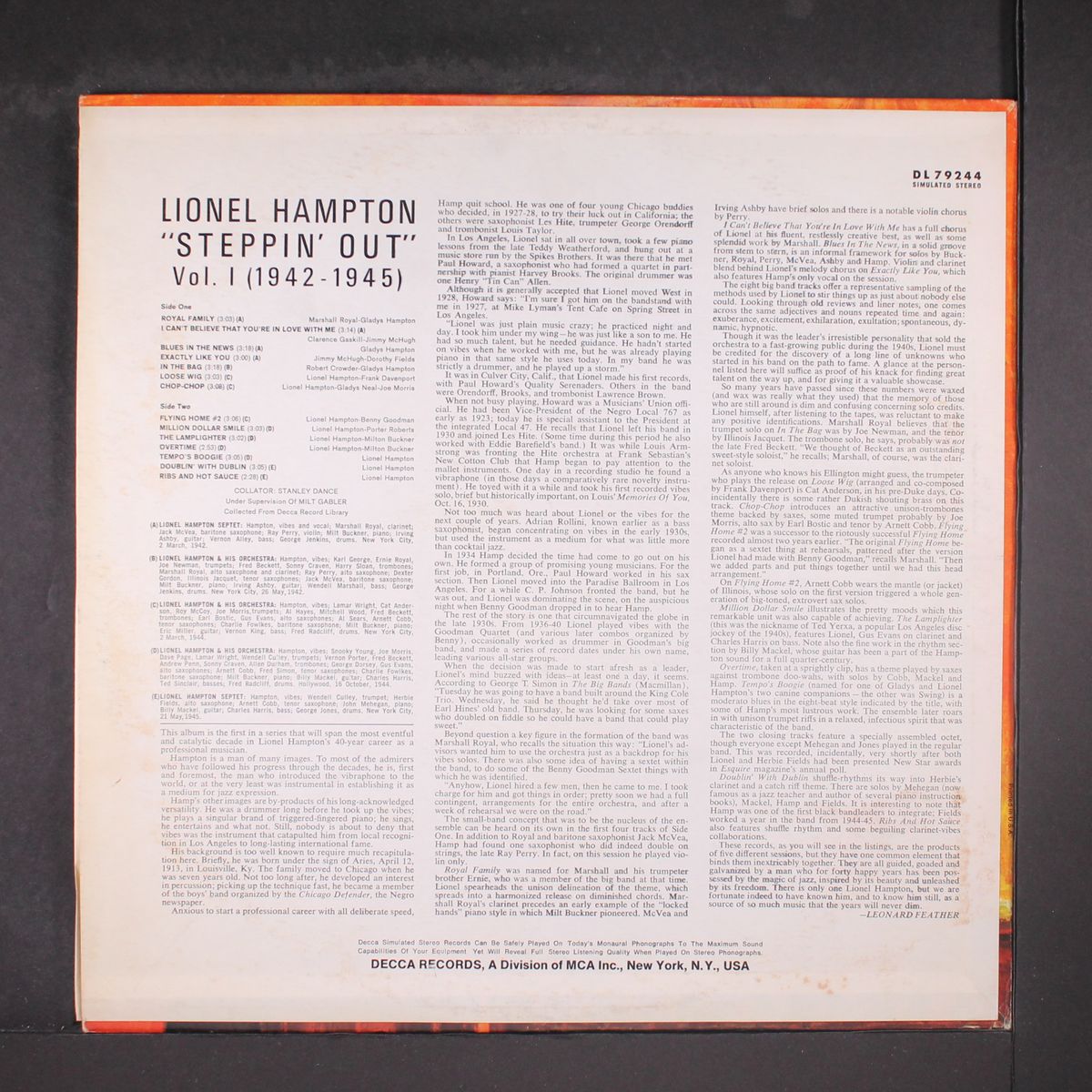 steppin' out, vol. 1 1942-1945 by LIONEL HAMPTON