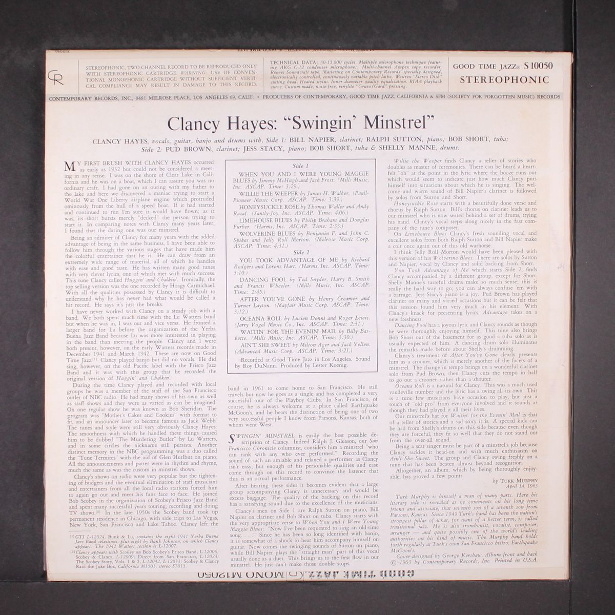 swingin' minstrel by CLANCY HAYES