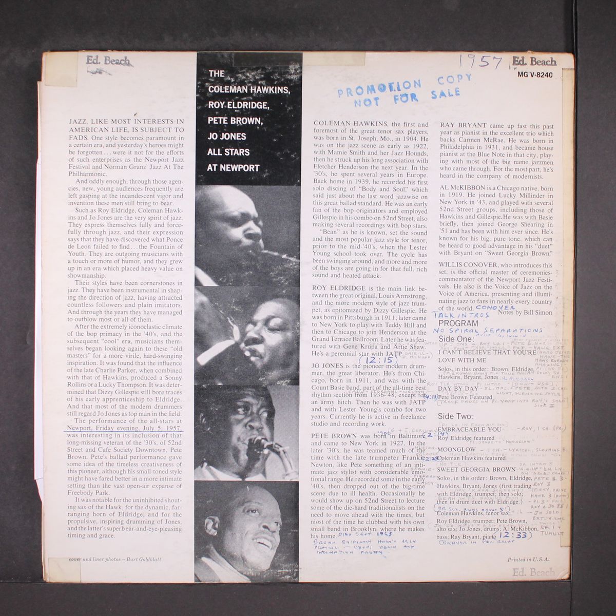 all stars at newport by COLEMAN HAWKINS