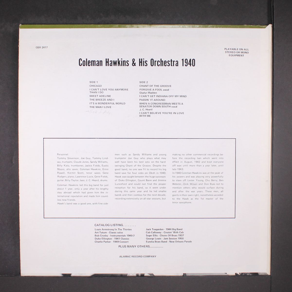 1940 by COLEMAN HAWKINS
