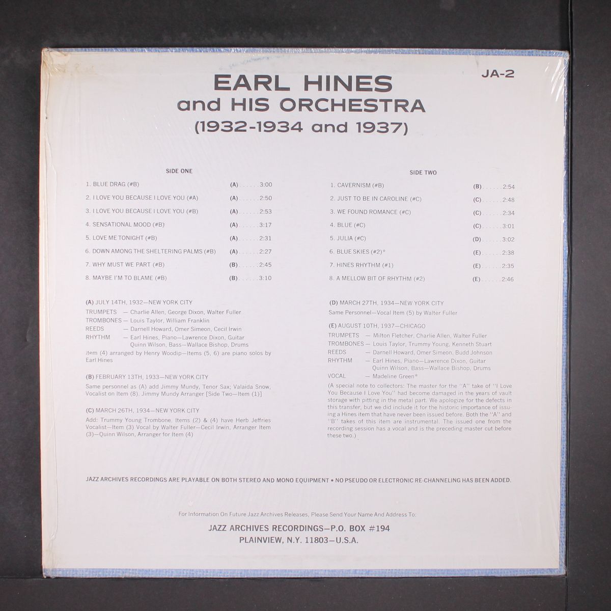 1932-34, 1937 by EARL HINES