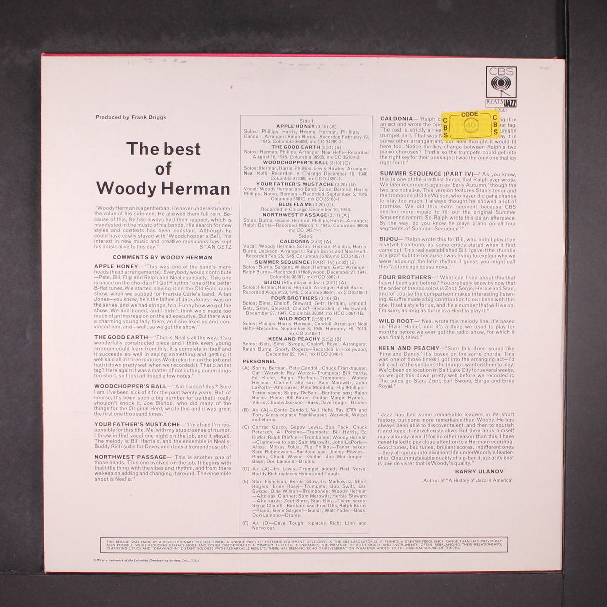 the best of by WOODY HERMAN