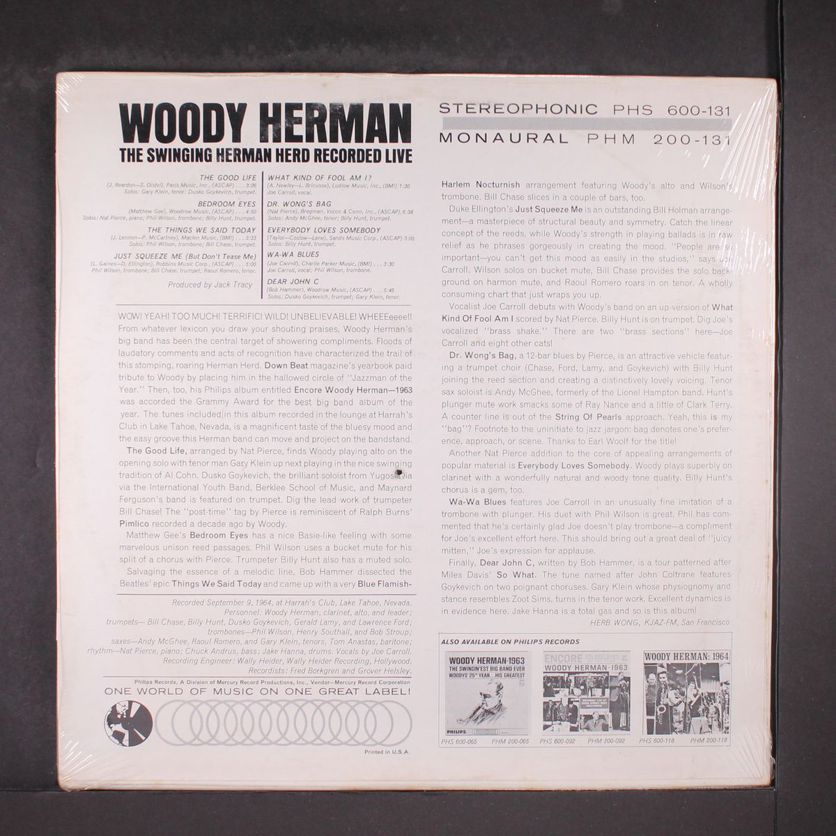 the swinging herman herd recorded live by WOODY HERMAN