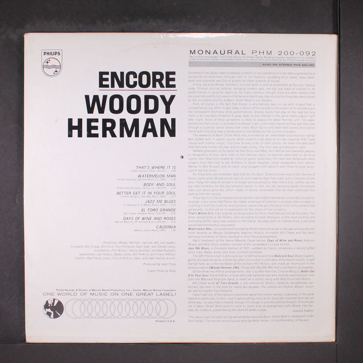 encore by WOODY HERMAN