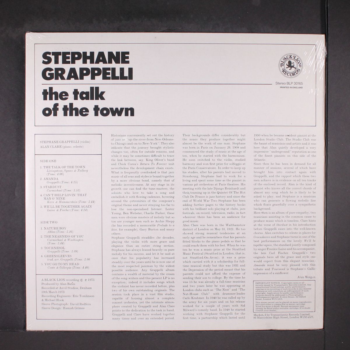 the talk of the town by STEPHANE GRAPPELLI