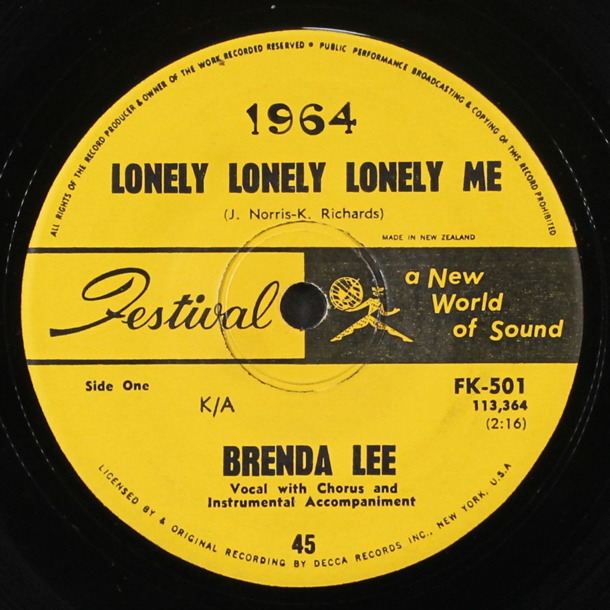 lonely lonely lonely me / as usual by BRENDA LEE