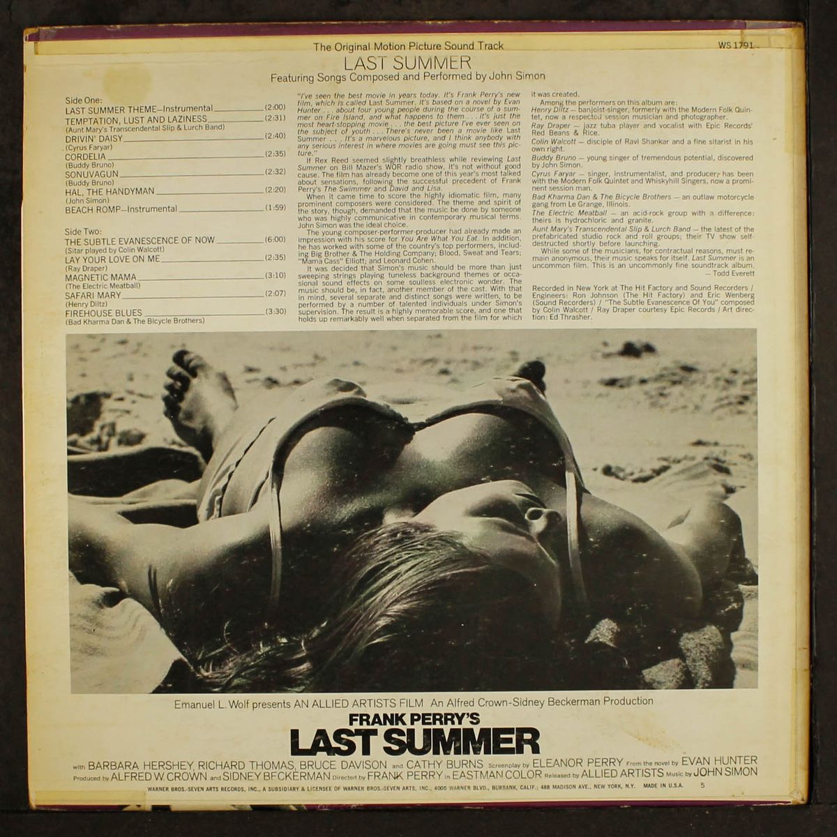 last summer soundtrack by JOHN SIMON