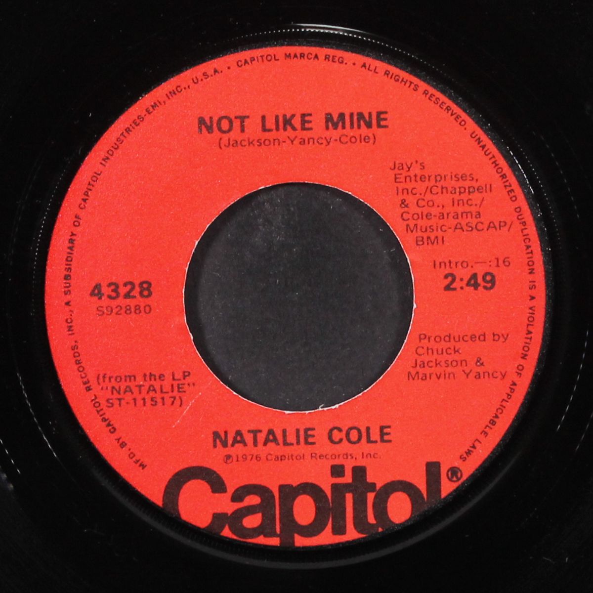 mr. melody / not like mine by NATALIE COLE