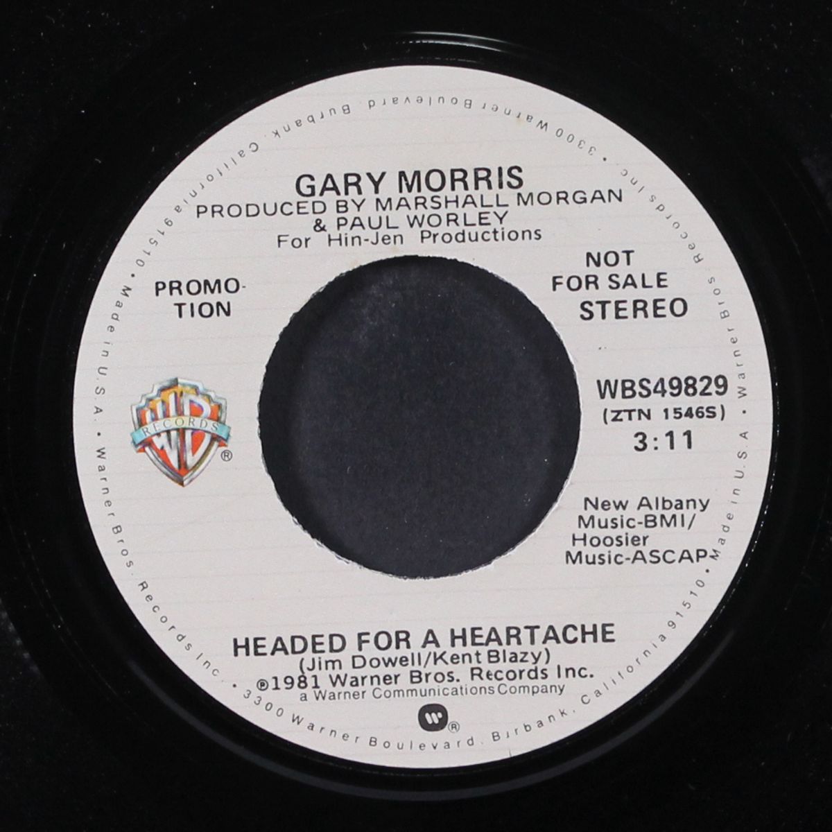 headed for a heartache / mono by GARY MORRIS