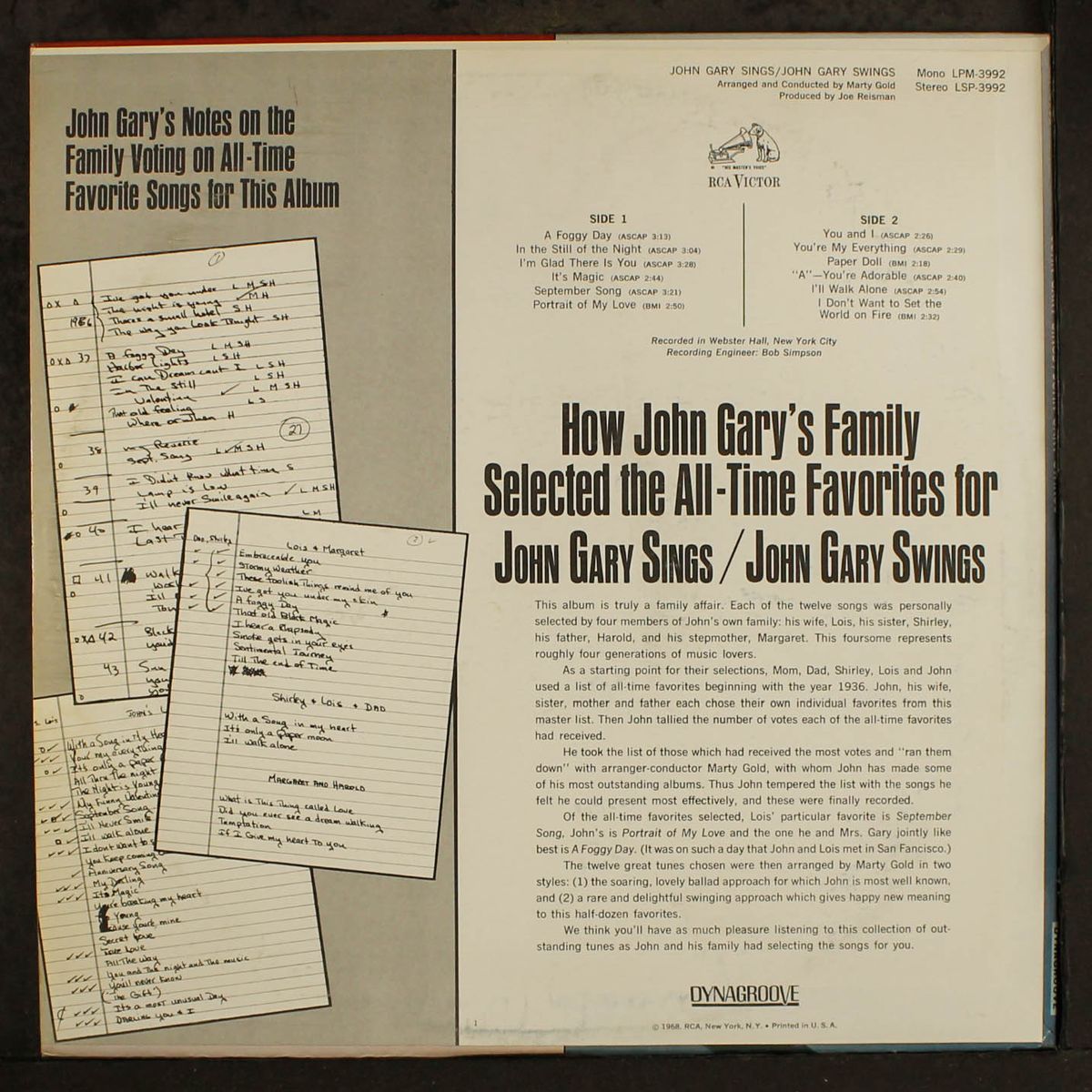 sings and swings by JOHN GARY