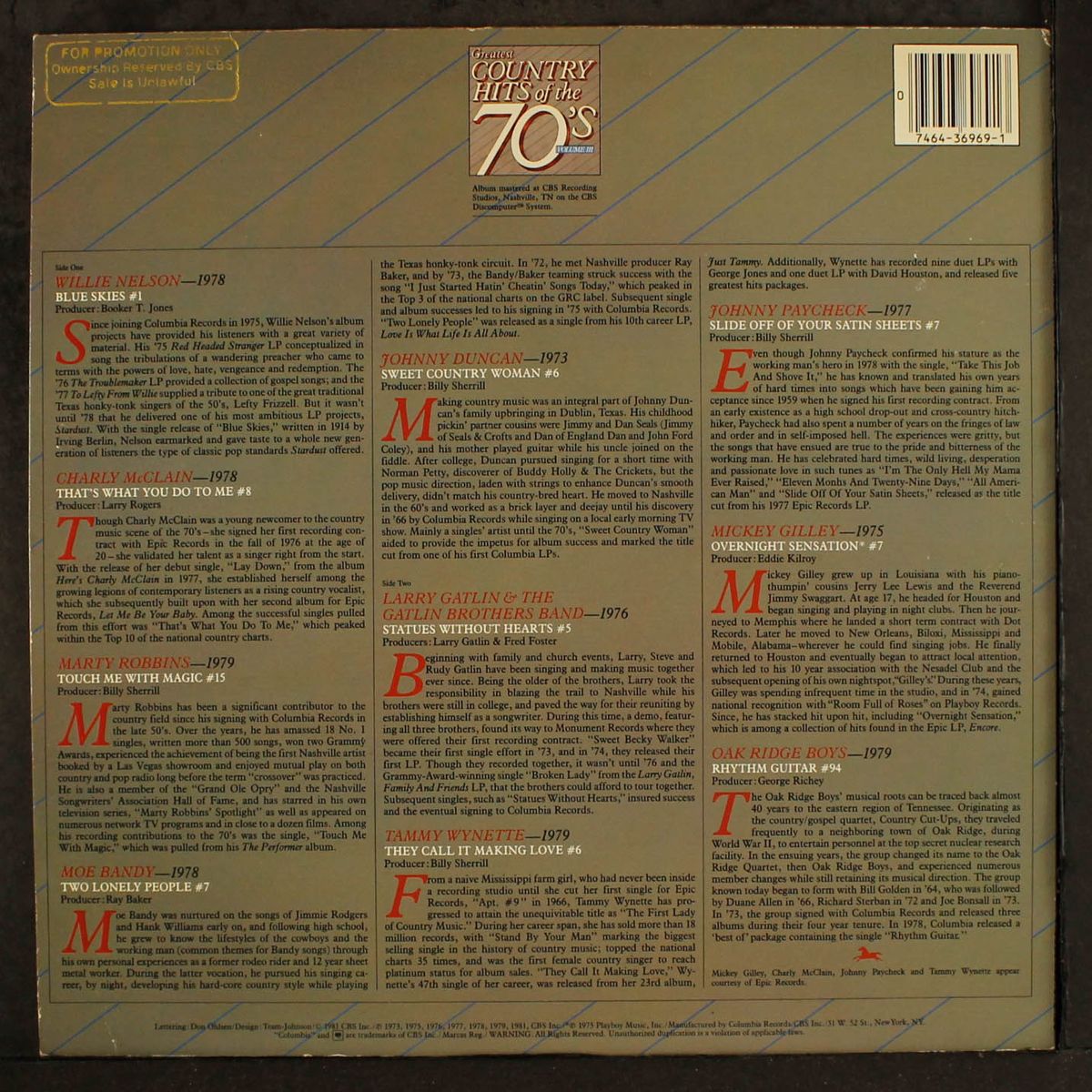 greatest country hits of the 70's vol 3 by VARIOUS