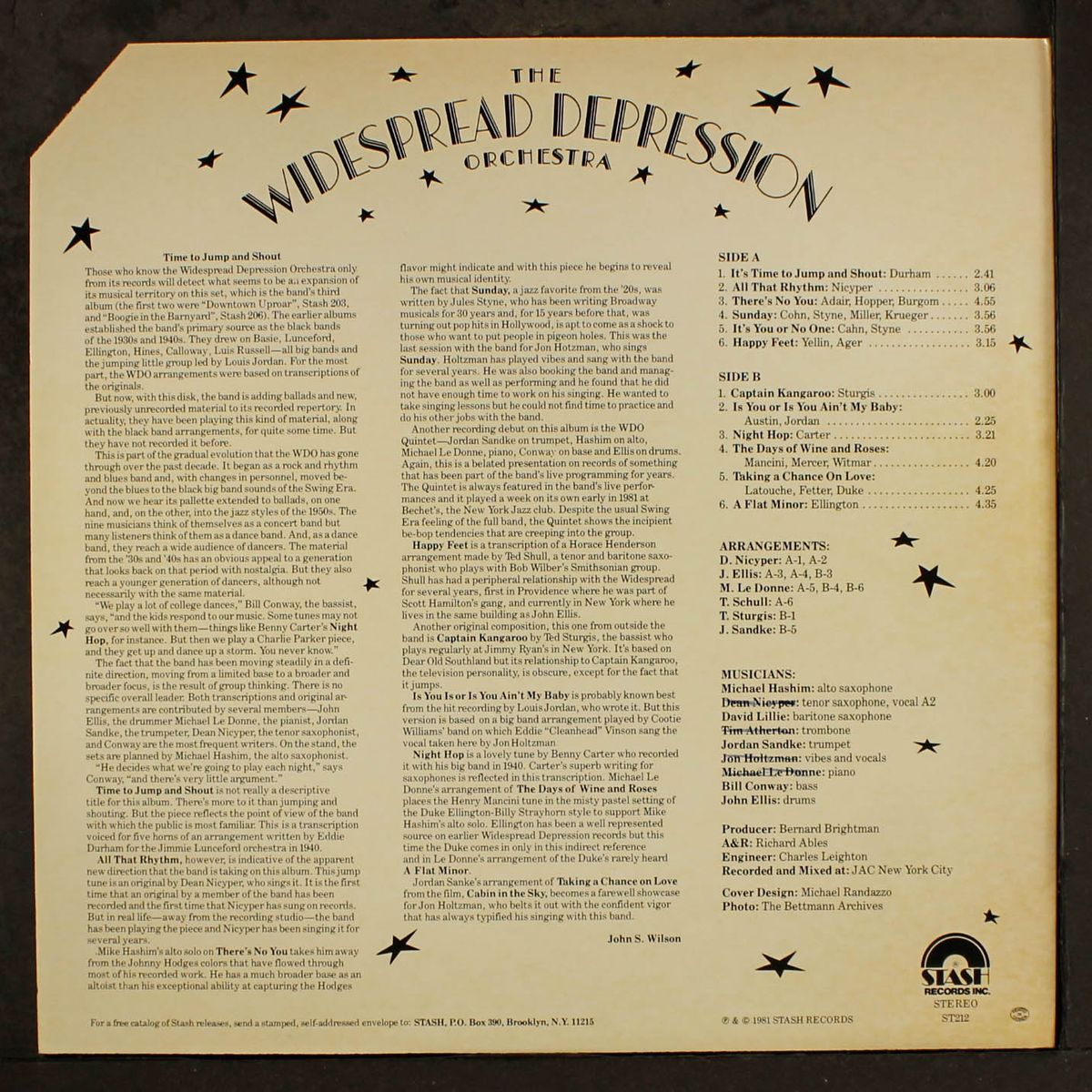 time to jump and shout by WIDESPREAD DEPRESSION ORCHESTRA