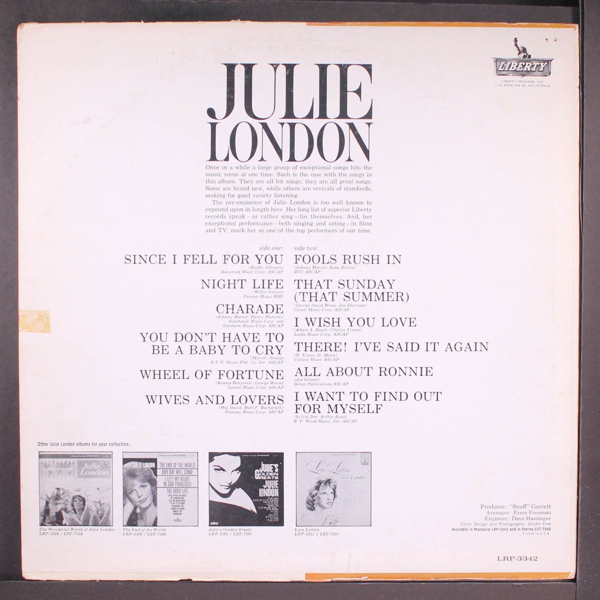 you don't have to be a baby to cry by JULIE LONDON