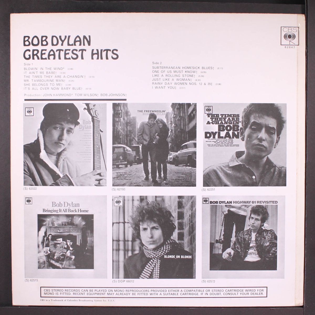 greatest hits by BOB DYLAN