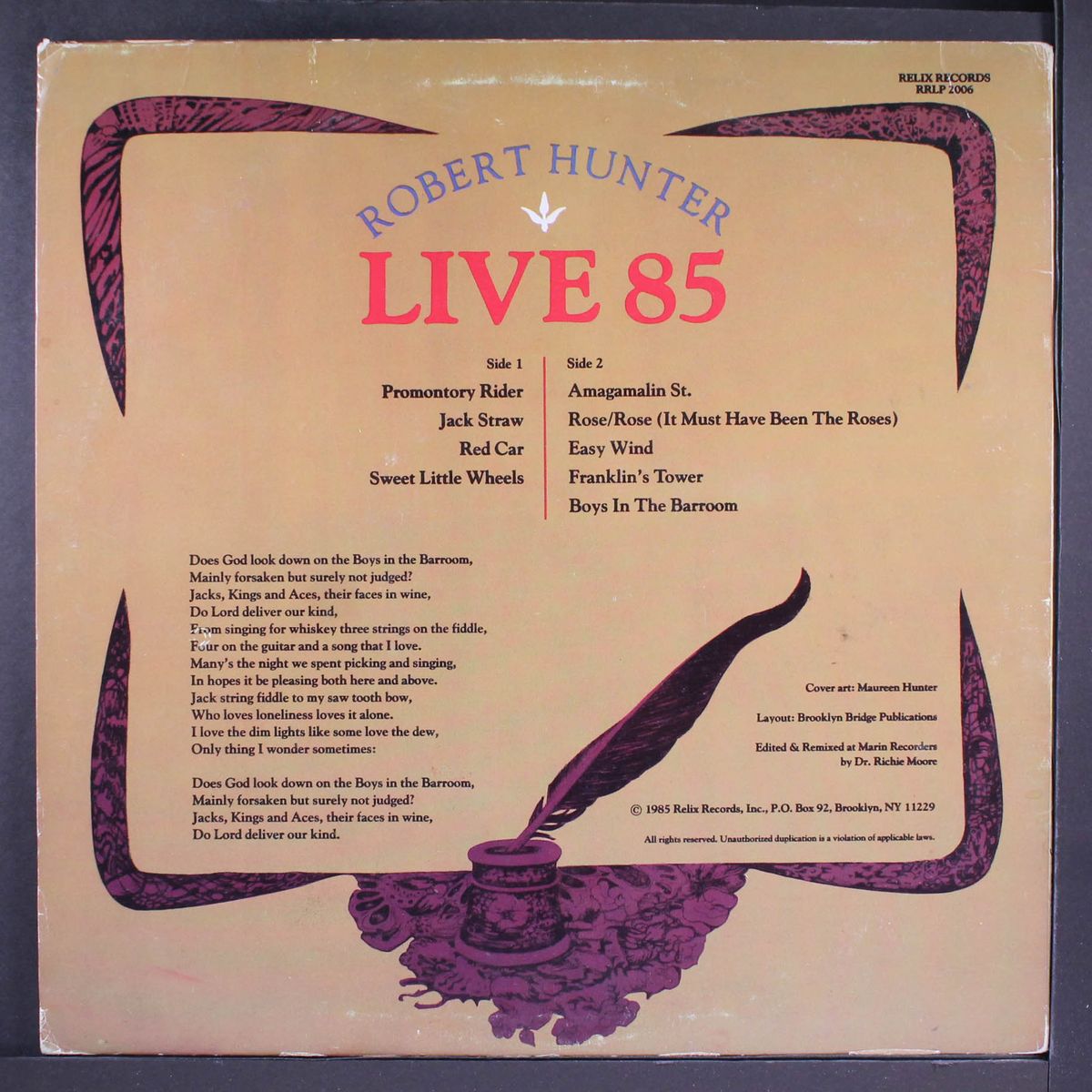live 85 by ROBERT HUNTER