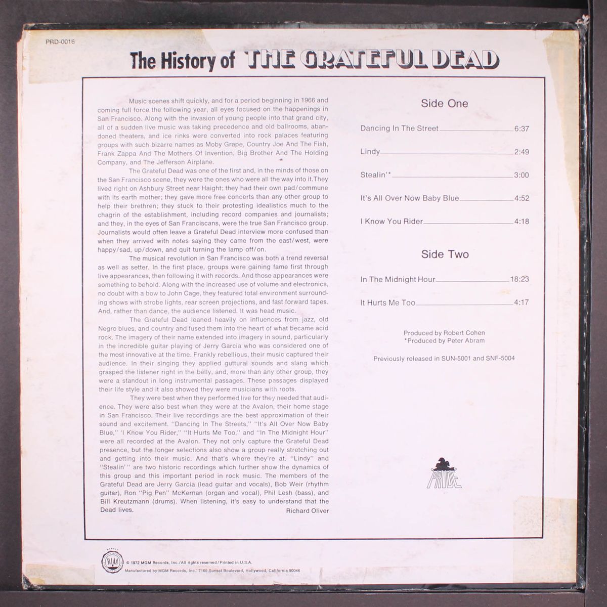 the history of the grateful dead by GRATEFUL DEAD