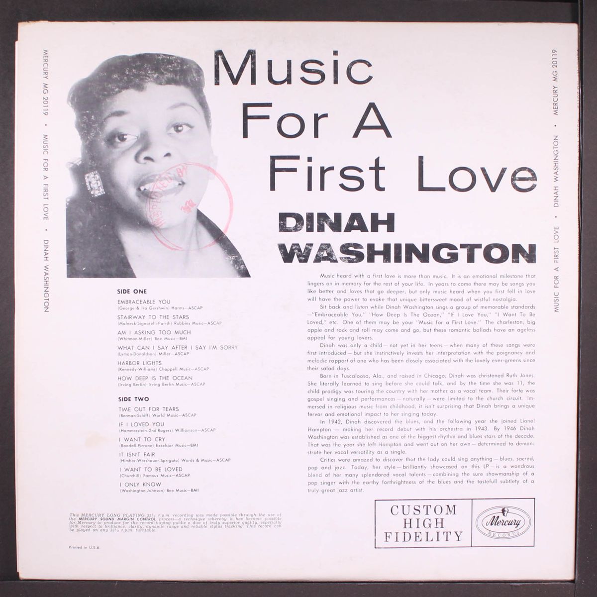 music for a first love by DINAH WASHINGTON