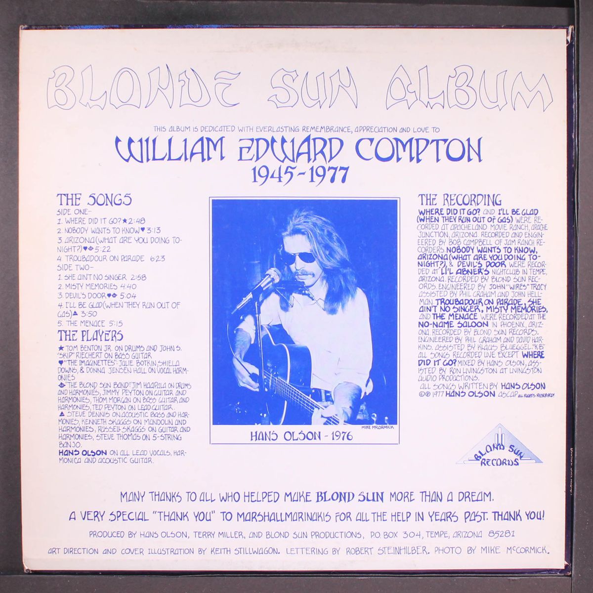 blonde sun album by HANS OLSON