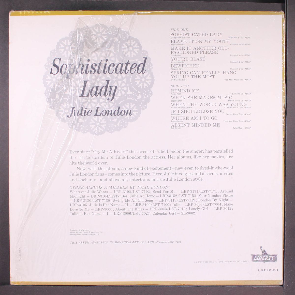 sophisticated lady by JULIE LONDON
