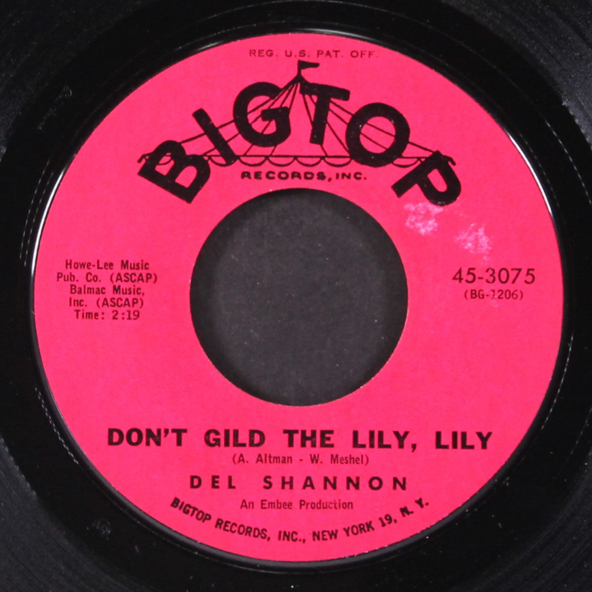 hats off to larry / don't gild the lily, lily by DEL SHANNON