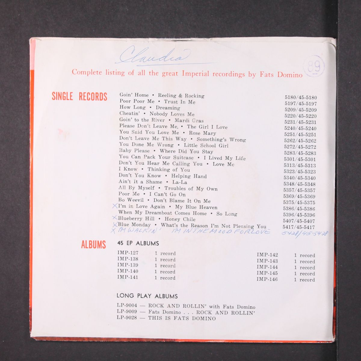 i'm walkin' / i'm in the mood for love by FATS DOMINO