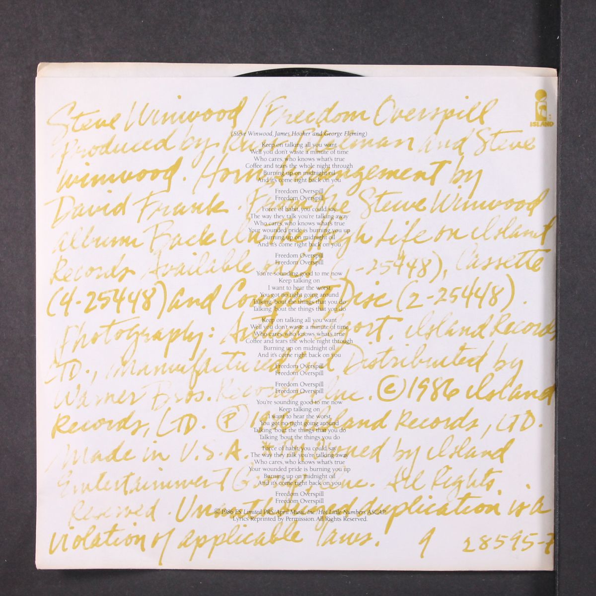 freedom overspill / same by STEVE WINWOOD