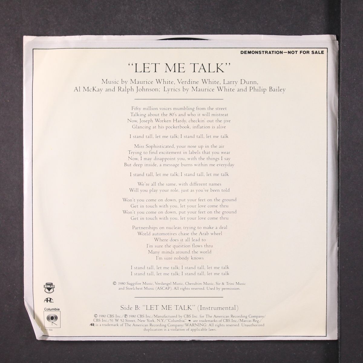 let me talk / same by EARTH, WIND & FIRE