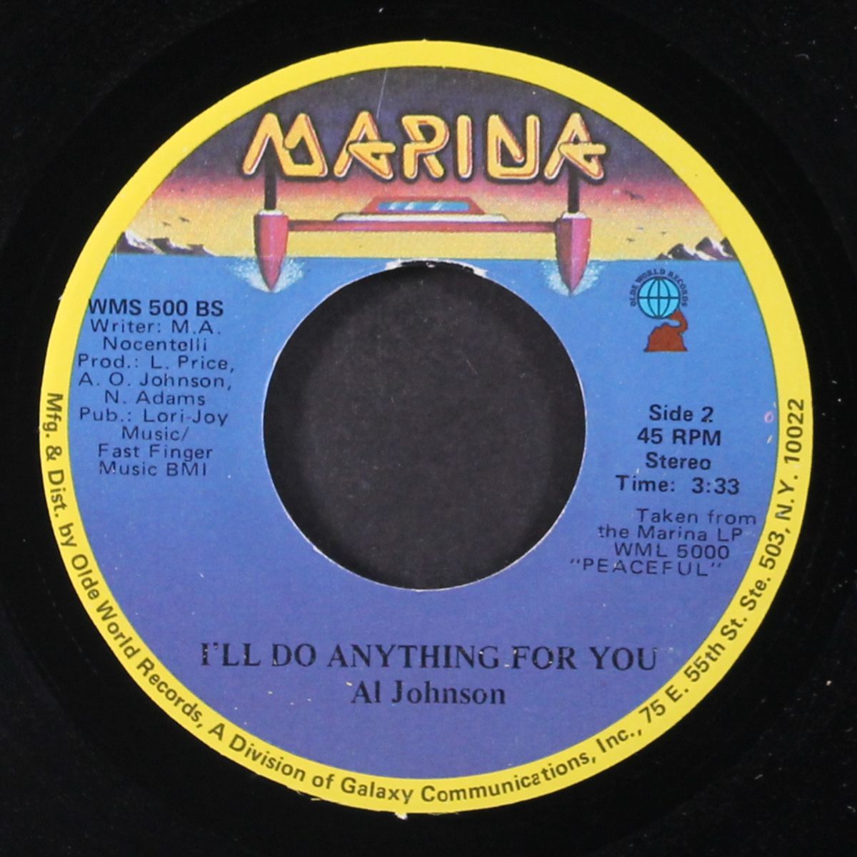 it's not too late / i'll do anything for you by AL JOHNSON