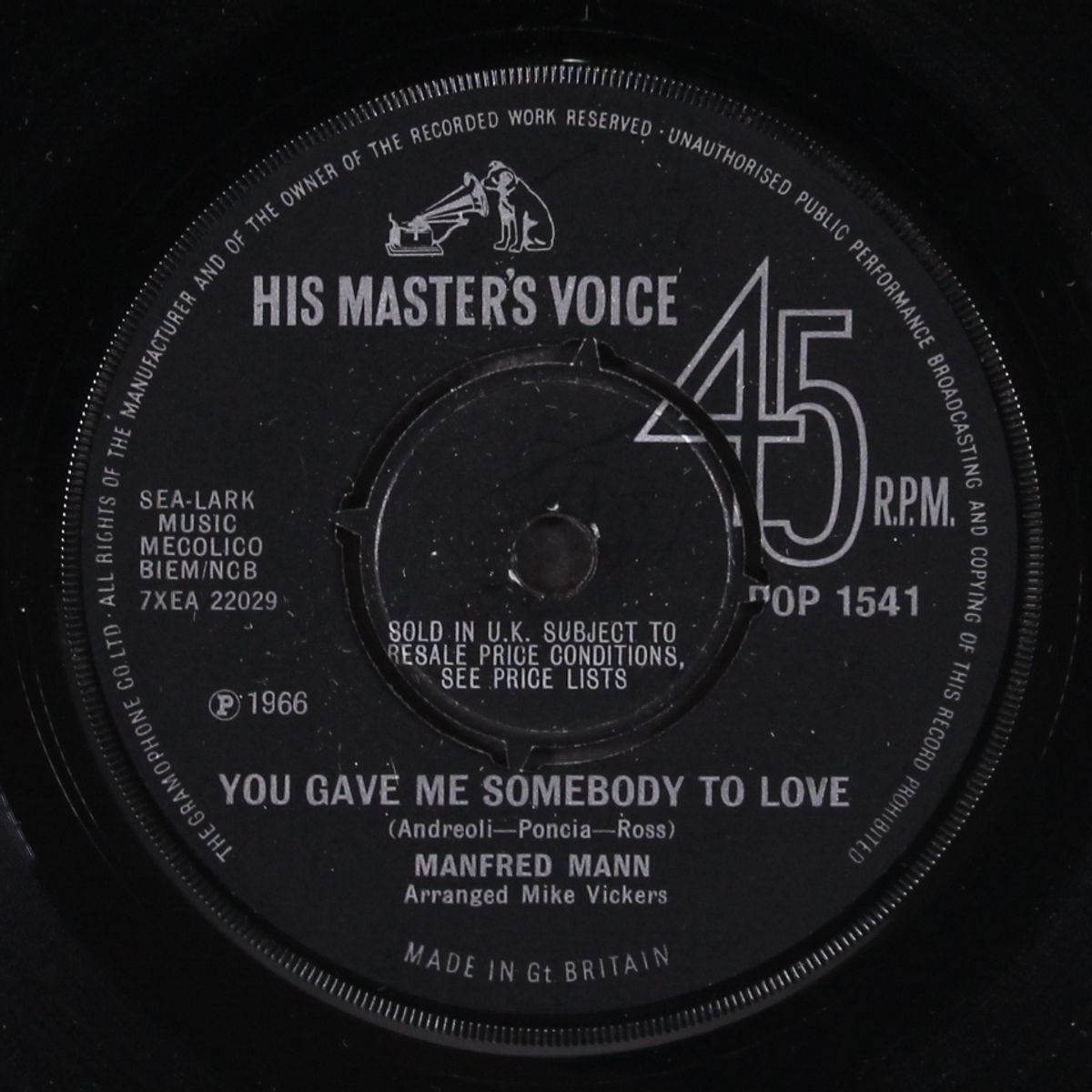 you gave me somebody to love / poison ivy by MANFRED MANN