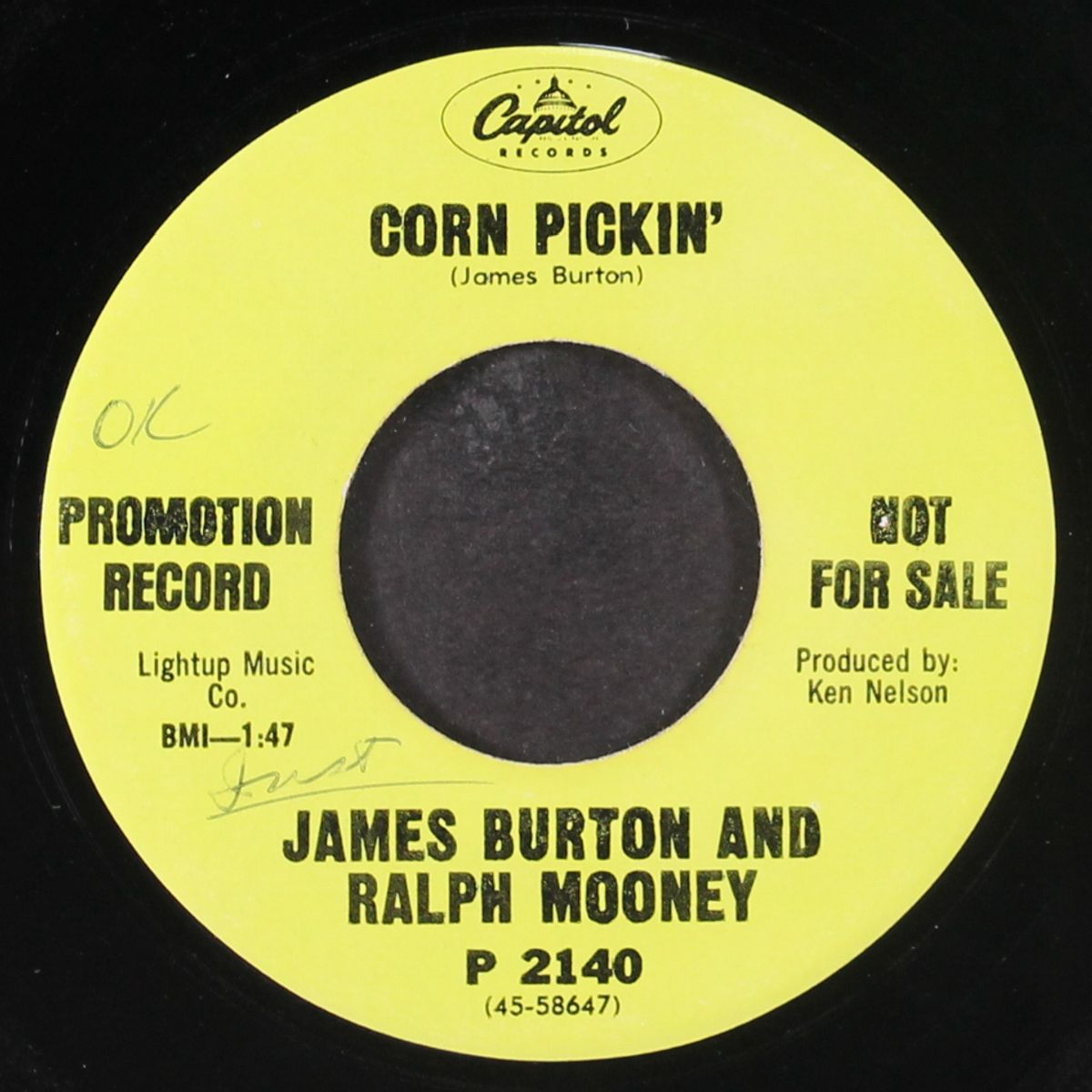 the texas waltz / corn pickin' by JAMES BURTON & RALPH MOONEY