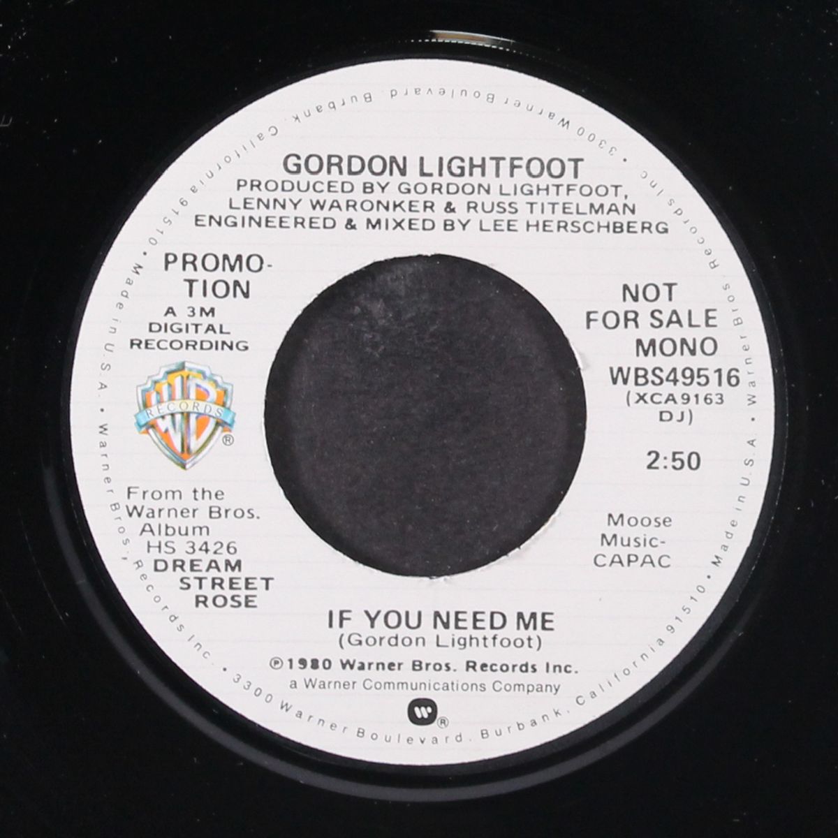 if you need me / mono by GORDON LIGHTFOOT