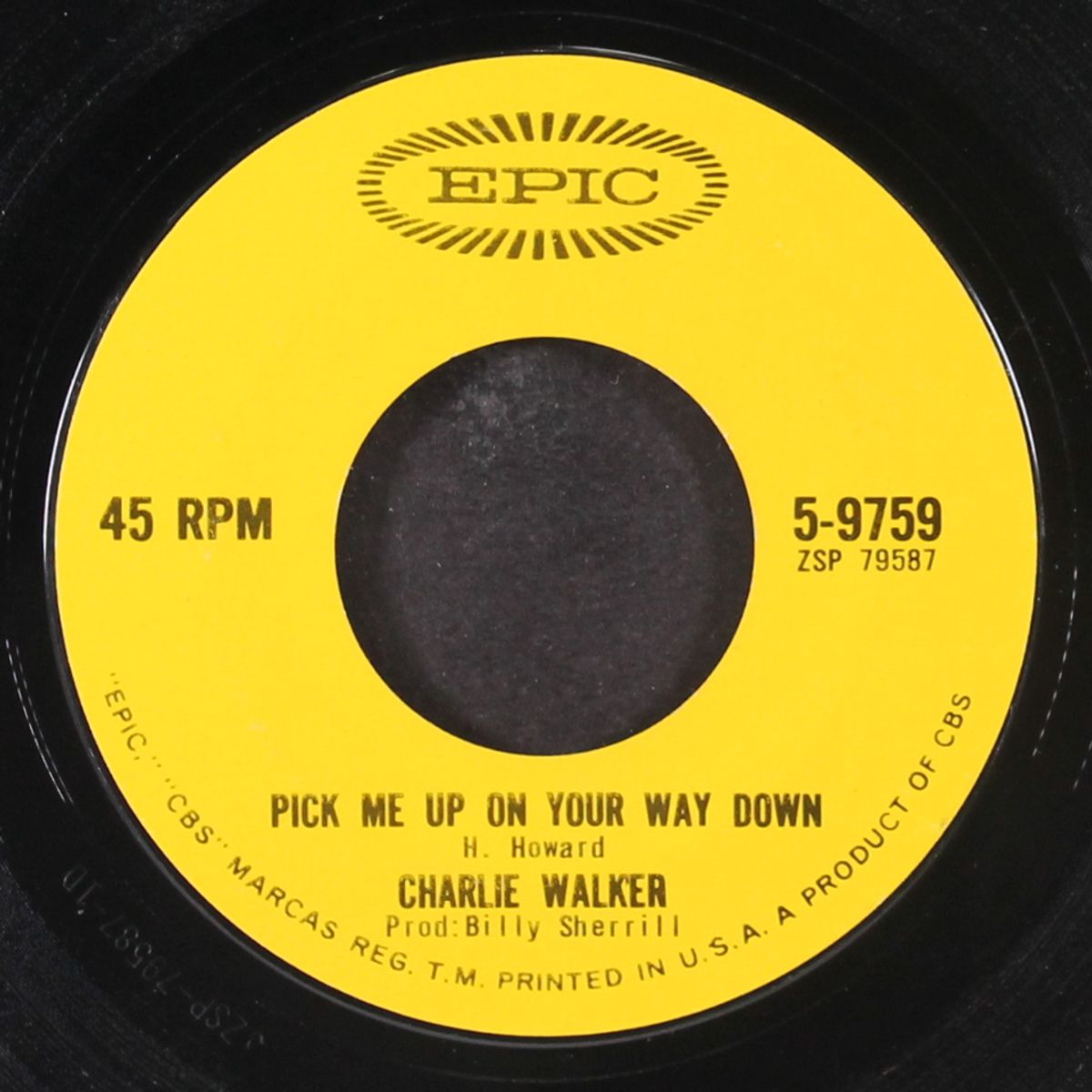 honky tonk song / pick me up on your way down by CHARLIE WALKER