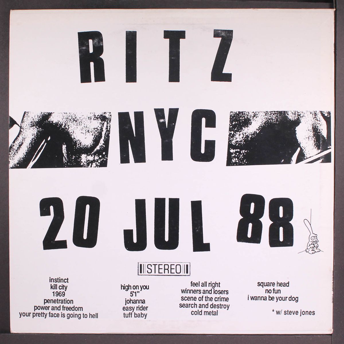 ritz nyc 20 jul 88 by IGGY POP