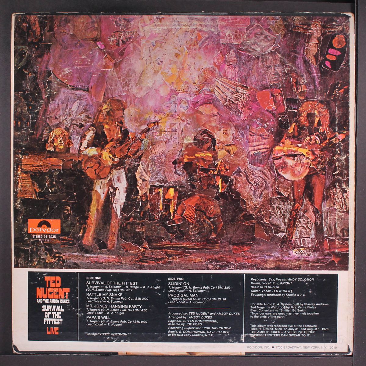 survival of the fittest, live by TED NUGENT & AMBOY DUKES