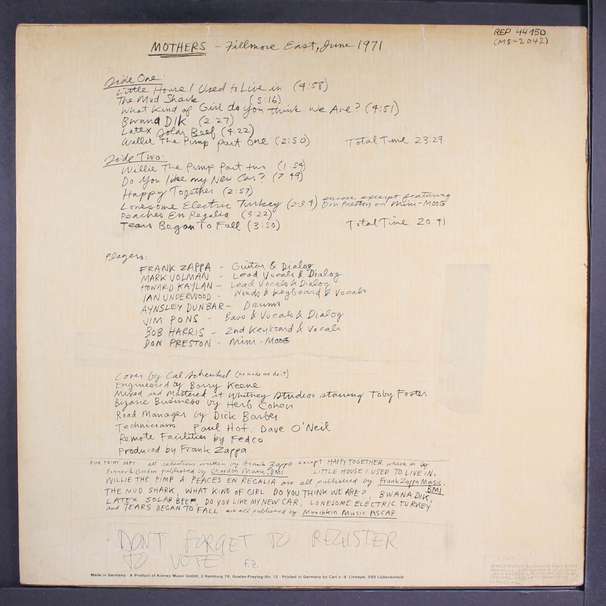 fillmore east, june 1971 by MOTHERS OF INVENTION