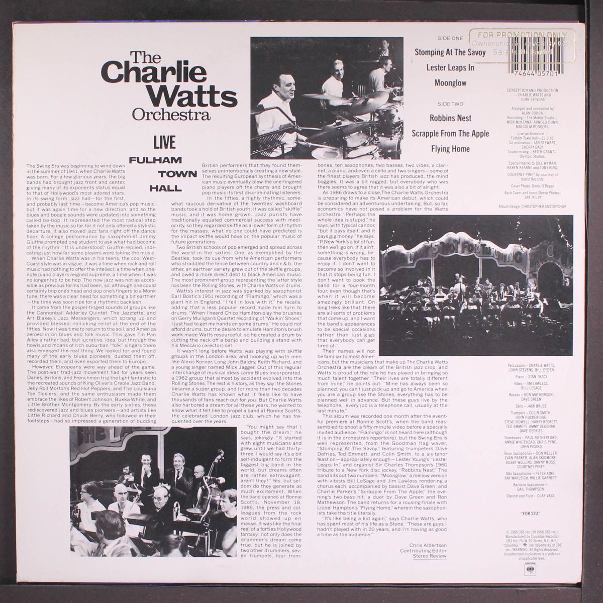 live fulham town hall by CHARLIE WATTS