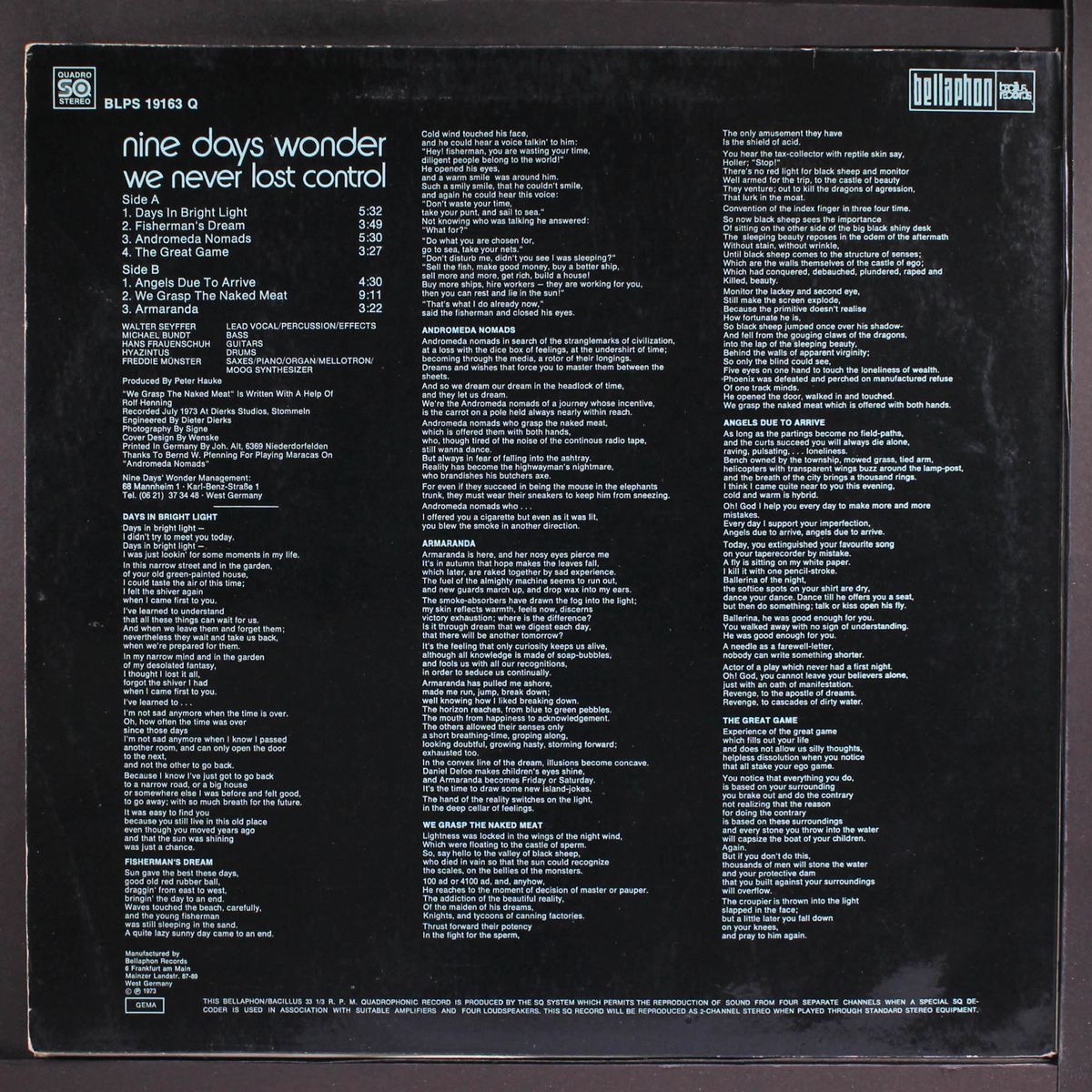 we never lost control by NINE DAYS' WONDER