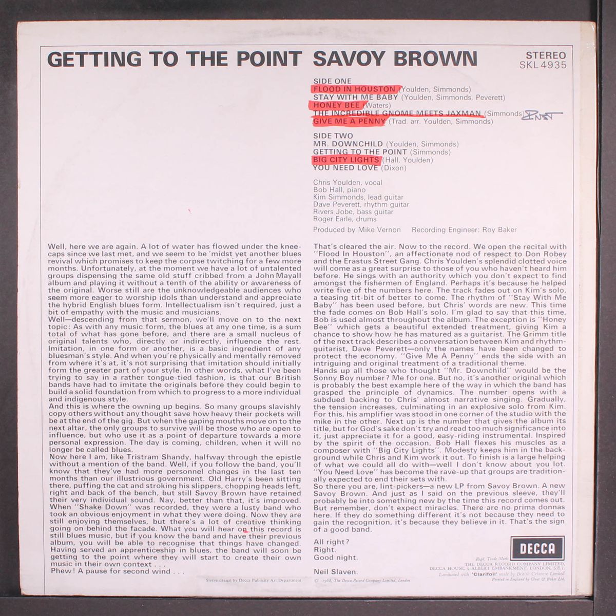 getting to the point by SAVOY BROWN
