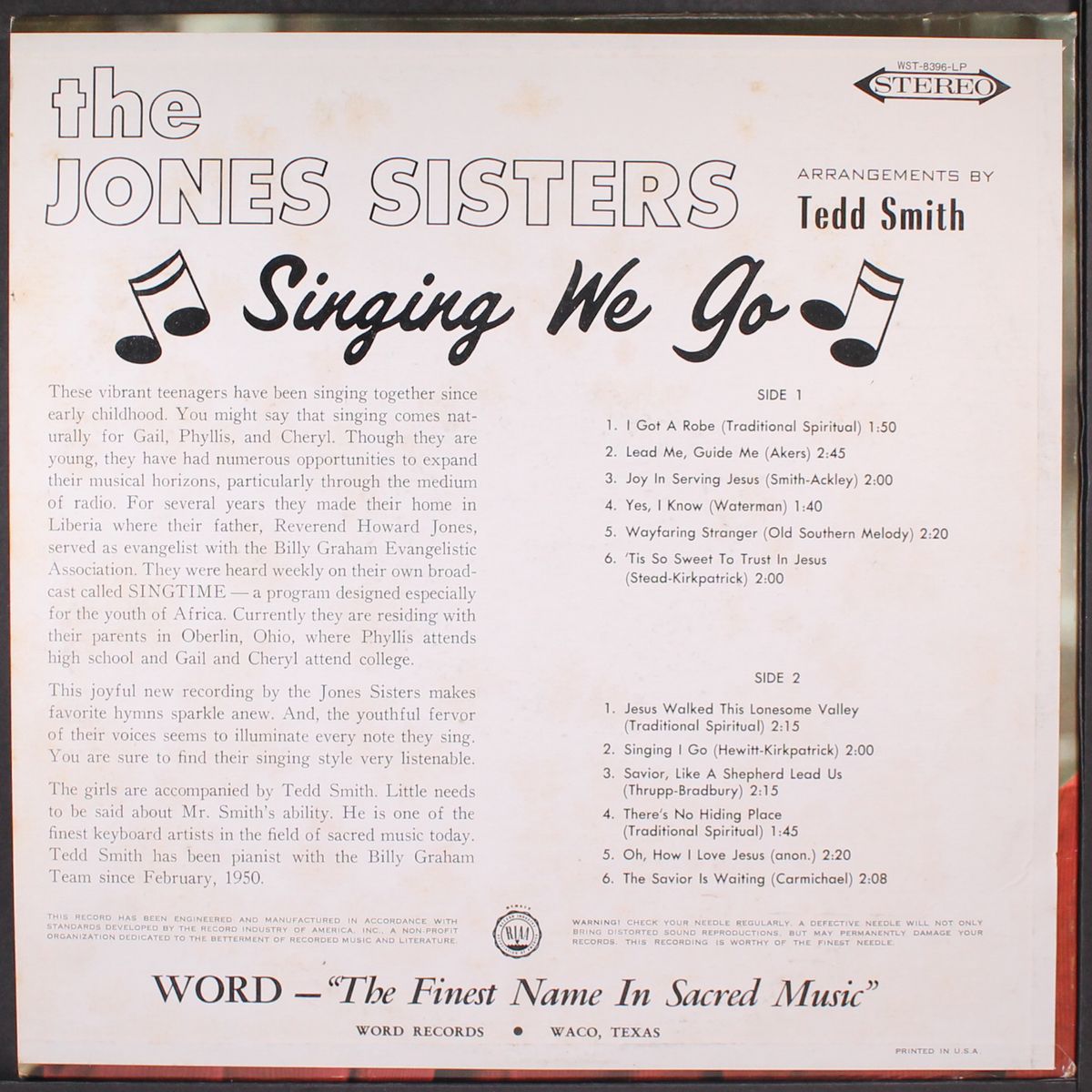 singing we go by JONES SISTERS