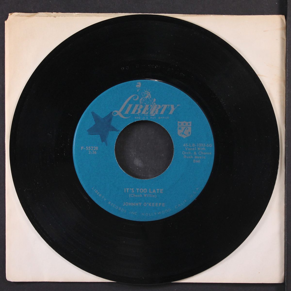 she's my baby / it's too late by JOHNNY O'KEEFE