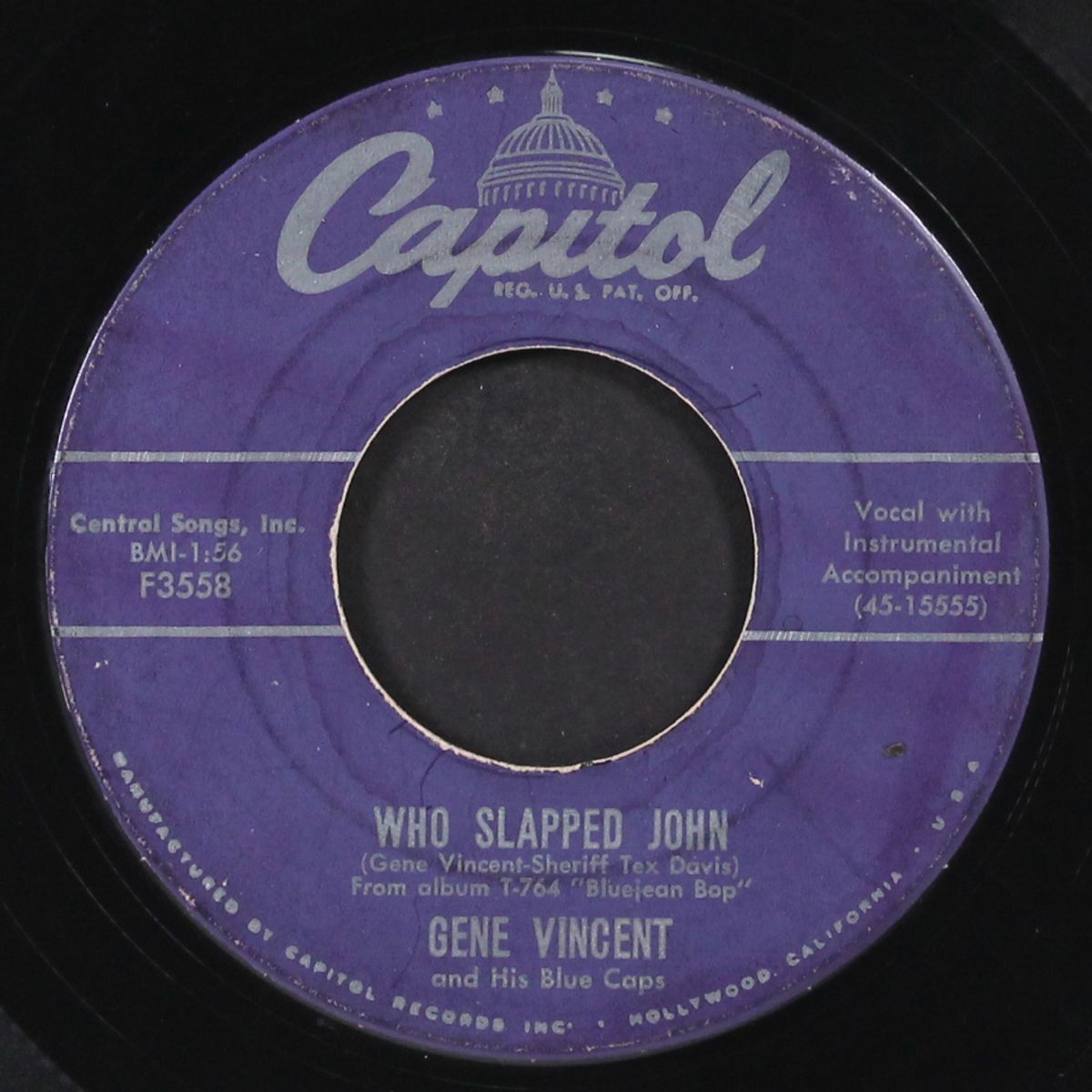 bluejean bop / who slapped john by GENE VINCENT & HIS BLUE CAPS