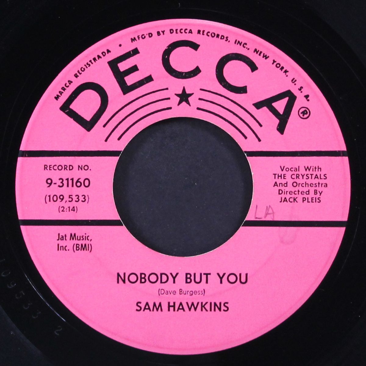 nobody but you / you're something out of this world by SAM HAWKINS