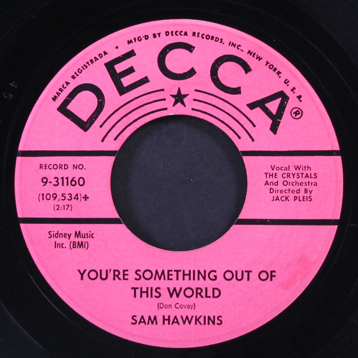 nobody but you / you're something out of this world by SAM HAWKINS