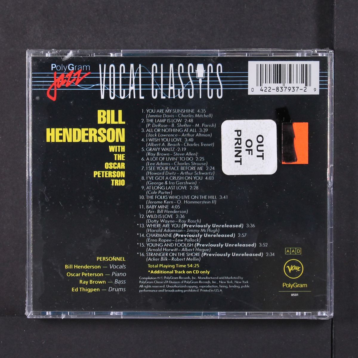 with the oscar peterson trio by BILL HENDERSON